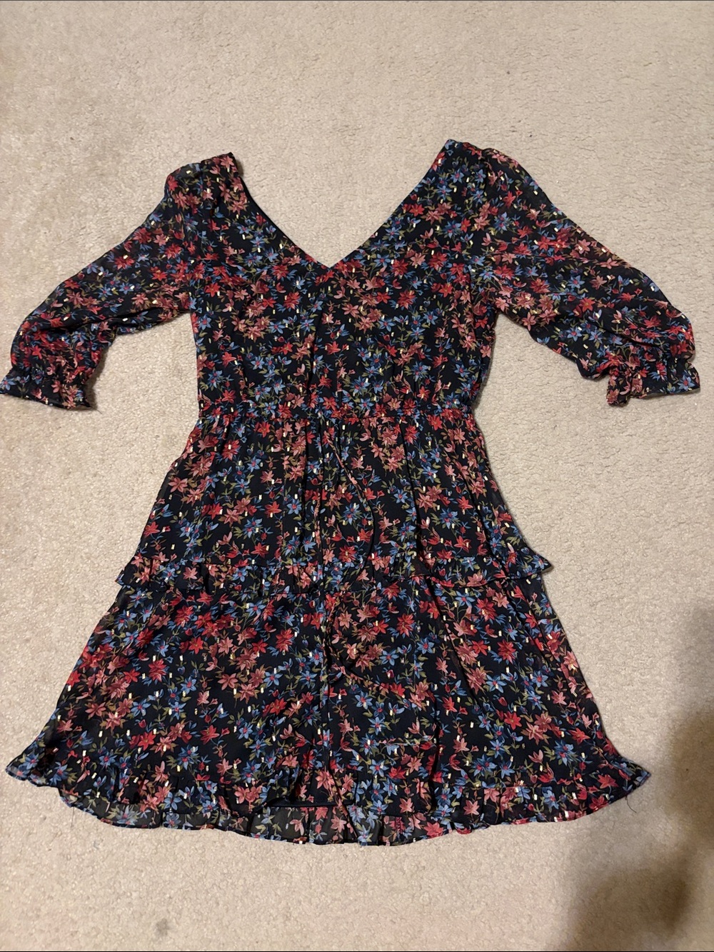 BCX Black Dress with V-Neck